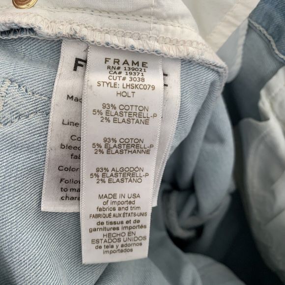 Frame Jeans Womens Size 24 Le High Skinny Crop Holt Light Wash Denim Distressed - Picture 6 of 7